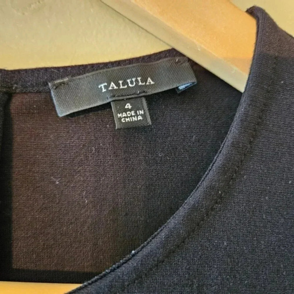 Aritzia Talula Tartine Pleated Fit and Flare Long Sleeve Black Mini Dress Size 4 - Picture 8 of 14